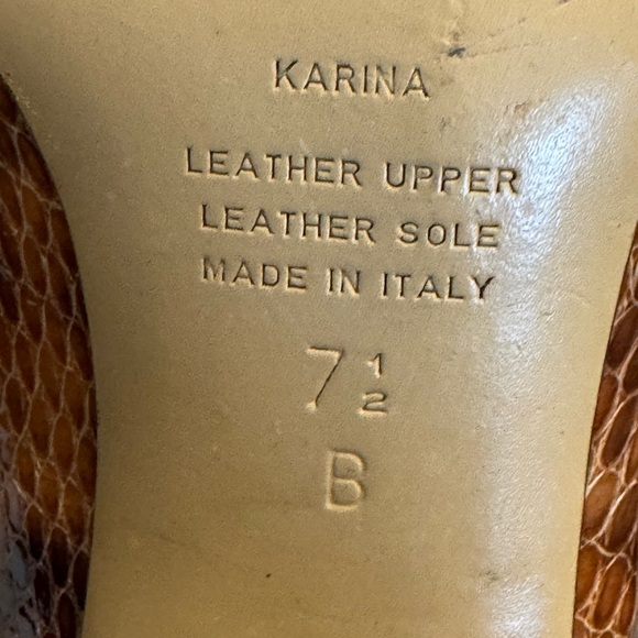 Bellofatto brown leather snake 3” heels Size 7.5 - Picture 6 of 6
